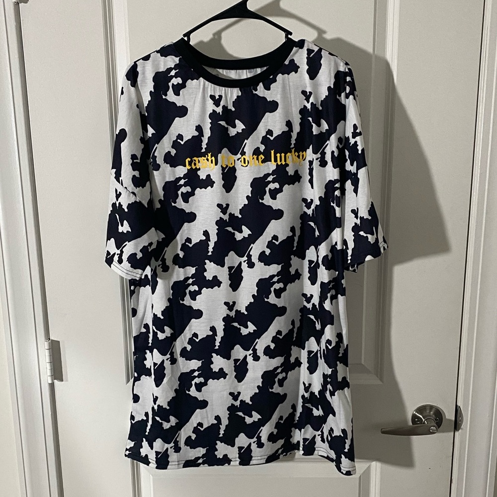 Cow Print slogan long tee
